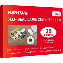 25 Pack Self-Sealing Laminating Pouches 4x6 Inch,10 Mil Thick Double-Sided Self Adhesive Lamination Pouches,Waterproof Photo Laminating Sheets No Laminator Machine Need
