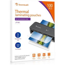 Bonsaii Laminating Sheets, 100 PCS 3mil Thermal Laminating Pouches, 9 x 11.5 inches, Letter Size, Clear and Durable, Suitable for Multiple Fields of Use-LP100
