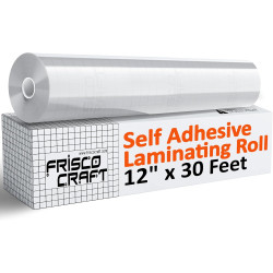 Frisco Craft Transparent Self Adhesive Laminating Roll - Self Laminating Sheets for Decals, Sticker, Photos & More - No Heat Sealing, Glossy, Clear Sheets (12" x 30 ft)