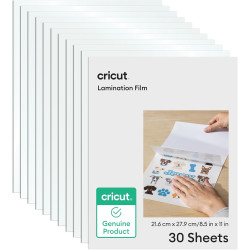 Cricut® Lamination Film - 8.5 in x 11 in (30 Count) - 15 Holographic + 15 Transparent Laminate Sheets - Adds a Protective, UV-Resistant Finish to Stickers, Scrapbooks, Decals, Cards, & More