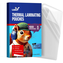 Uinkit 100Pack Legal Size Laminating Pouches, 8.5x14 Inches, 5Mil Thick - Bubble-Free, Crystal Clear Thermal Laminating Sheets for Documents, Menus, Certificates & School/Office Use