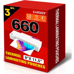 CAREGY Thermal Laminating Pouches,660 Pack Laminating Sheets, 3 Mil, 9 x 11.5 Inches Lamination Sheet Paper for Laminator, Round Corner Letter Size, Office and School Supplies
