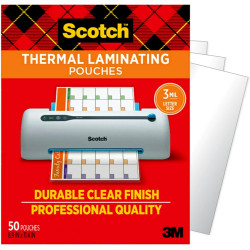 Scotch Thermal Laminating Pouches, 50 Count, Clear, 3 mil., Laminate Homemade Ornaments, Christmas Banners and Gift Tags, Ideal Holiday Supplies, Fits Letter Sized (8.9 in. × 11.4 in.) Paper