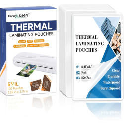 500 Pack 5mil 2.25“x3.75" Thermal Laminating Pouches Badge Laminate Pouches Clear Laminated Luggage Tags Printable Laminator Pouches for Business Permits Cards (500, 2.25“x3.75"-5mil)