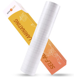 HTVRONT Clear Self-Adhesive Laminating Vinyl Roll-12"x30FT Non Thermal Laminating Film,No Machine Needed Clear Vinyl Laminate for Stickers