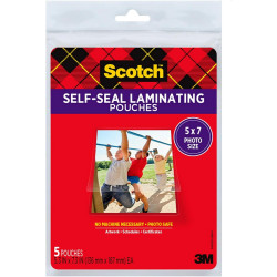 Scotch Glossy Document or Photo Laminating Pouch, 5 x 7 Inches, 5-Pack (PL905)