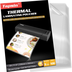 Laminating Sheets 9 x 11.5, 5 Mil Laminating Pouches 100 PCS Clear Thermal Laminate Sheets Holds 8.5 x 11 Inch Sheets, Universal Lamination Paper for Laminator, Photos, Files, Round Corner