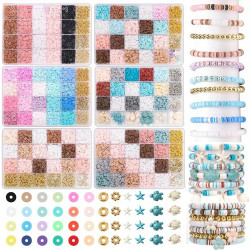 1PC 24-in-1 Bracelet Making Kit with 3160 Polymer Clay Beads and Sheets - Adult Handmade Jewelry Kit, Style3
