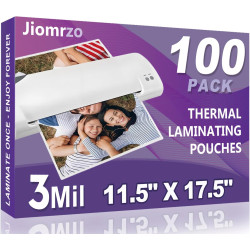 Laminating Sheets, 100 Pack Laminating Pouches Holds 11 x 17 Inch Sheets, 3 Mil Laminate Sheets 11.5 x 17.5 Inch for Laminator, Clear Thermal Laminating Pouches with Round Corner