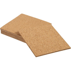 8 Pcs Self-Adhesive Cork, 4" x 4" x 2" Squares Cork Mats Backing Sheets Cork Board Adhesive Sheets Sticky Cork Mat for Cork Coasters and DIY Crafts Supplies