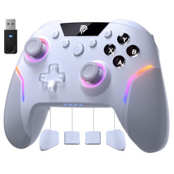 EasySMX X20 Wireless Gaming Controller with RGB Backlit, 2-Stage Hall Effect Stick, 1000Hz Polling Rate, 6-Axis Gyro on Multi-Pl