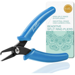 Beaditive Split Ring Pliers | Jewelry Making, Beading, Crafting | High-Carbon Steel | 5-Inch (Lake Blue)