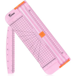 Firbon A4 Paper Cutter 12 Inch Titanium Straight Paper Trimmer with Side Ruler for Scrapbooking Craft, Paper, Coupon, Label, Cardstock(Pink)