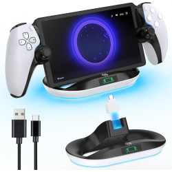 Charging Stand for PS Portal Remote Player, PS Portal Charging Dock with Light Modes, PS Portal Stand Charger, Portal Dock Station with Magnetic Connector, PS Portal Holder Base