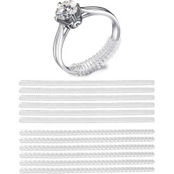 12 Pack Ring Sizer Adjuster for Loose Rings, 2 Sizes for Different Band Widths Soft Ring Size Adjuster,Invisible Ring Guards for Women and Men