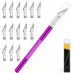 1 Pcs Craft Hobby Knife with 40 Spare Craft Knife Blades for Art, Scrapbooking, Stencil, Purple