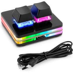 Ecarke Black USB Mini 3-Key Gaming keypad Cherry Shaft OSU Keypad Hotswap One Handed Mechanical Gaming Keyboard Programming Macro RGB Backlit OSU HID Standard Keyboard