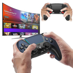 Upgraded Ymir Luna Controller with Back Paddles,Turbo,Wireless Fire TV Game Controllers for PC,GeForce NOW,Firestick,Replacement for Official Luna Gamepad with ALPS Joystick,No Drift Stick, Blue