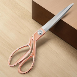 10.5in stainless steel sewing scissors, suitable for home and sewing shops, for tailoring clothing and tailoring(brown)