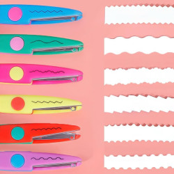 Craft Scissors Decorative Edge, 6 Pack, Craft Scissors, Zig Zag Scissors, Decorative Scissors, Scrapbooking Scissors, Fancy Scissors, Scissors for Crafting, Pattern Scissors, Design Scissors