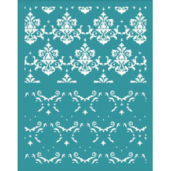 Generic 4x5 Inch Vintage Pattern Clay Stencils Brocade Damask Silk Screen for Polymer Clay Jewelry Making