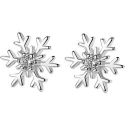 Elegant Snowflake Pattern Women Simple Silver Jewelry for Daily Wear and Parties for Women with Accents