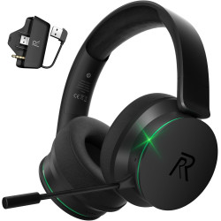 RYR Wireless Gaming Headset for Xbox Series X|S, Xbox One, PS5, PS4, Mac, Bluetooth 5.3, 3D Surround Sound, Rotatable Earmuffs, Gaming Headphones with Noise Canceling Microphones-Blackgreen