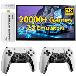 2026 Retro Gaming Console, 20K+ Classic Games, 23 Emulators, 4K HDMI Game Stick with Upgraded Dual 2.4G Wireless Controllers 64GB, Plug-and-Play Video Game Console for TV (White)
