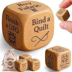 Quilter’s Dice, 6-Sided Wooden Quilting Decision Dice – Fun Sewing Gift for Quilters, Sewists & Craft Enthusiasts – Handmade Laser Engraved Sewing Tool (1 Pack)