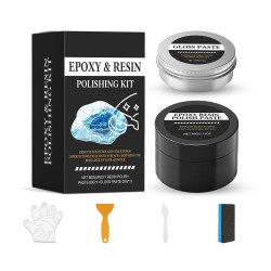 Polishing Compound for Epoxy Resin Kit - Premium Resin Polishing Kit with Scratch Repair Paste, Polishing Paste, Scrapers & Gloves, Progressive Grit for DIY Jewelry Making Tabletop Art