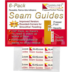 Guidelines4quilting 6-Pack Seam Guides - Peel-and-Stick, Removable Adhesive Leaves No Residue. Accurate Fabric Guide for Sewing. Perfect Height for Double-Layered Fabric. Fits All Sewing Machines