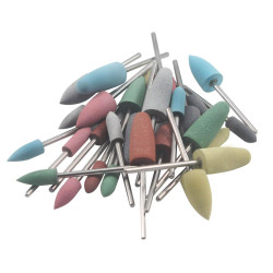 Luo ke 28 Pcs Rubber Polishing Bits, 3/32'' Shank Assorted Grit Silicone Rubber Polishing Kits Jewelry Polish Set for Rotary Tools
