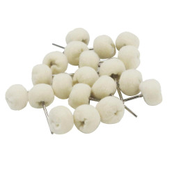 Luo ke 20 Pcs Soft Pashm Polishing Wheel - 1/8" Shank Cashmere Buffing Ball for Fine Polishing Jewelry, Watches, Silver Surface etc