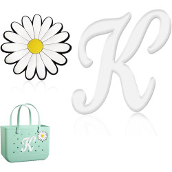 Hroatpk 2pcs Charms for Bogg Bag, Letter Charms Decorative Alphabet Lettering Accessories Insert Compatible With Beach Bag, Rubber Tote