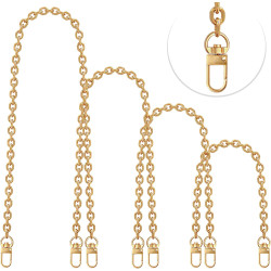 4 Pcs Different Size Purse Chain Strap Cross body Chain Strap Replacement Chain for Handbag Shoulder Bag Purse(15.7/23.6/31.5/47.2 Inches-O chain 0.28 Inch, Gold)