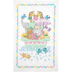 Jack Dempsey Needle Art Noah's Ark Crib Quilt Top