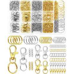 990PCS FIVEIZERO Keychain Making Kit - Keychain kit with Key Ring, Key Chain Clip, Lobster Claw Clasps, Swivel Snap Hook, Jumprings & Extender Chain for Crafts, DIY Projects and Jewelry Making