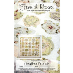 Heather French Roses Quilt Sewing Pattern Easy Soft Edge Applique, 57 Inches Square