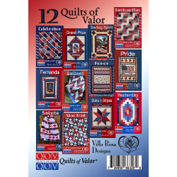 Twelve (12) Quilts of Valor Quilt Patterns, by Villa Rosa Designs, PatrioticThemed