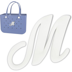 Letter Charms for Bog Bag,Decorative Alphabet Bogg Bag Accessories Lettering Insert Charm Compatible with Bogg Bag Original Models,Charms for Rubber Beach Tote Bag White M