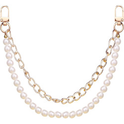 Purse Chain Pearl Bag Chains Purse Charms with Gold Straps Bag Charms for Handbags