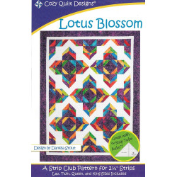 Lotus Blossom Quilt Pattern, Jelly Roll 2.5" Strip Friendly, 4 Finished Size Options
