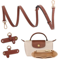 2Sets Shoulder Strap for Longchamp Bag Women, Purse Organizer, No-Punch Length Adjustable Leather Replacement Strap