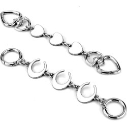 2Pcs Purse Extender Chain Silver Bag Extender Chain Heart Moon Purse Strap Extenders White Purses Strap Replacement Crossbody Bags Accessories for Women Bag Charms for Handbag Purses Making Supplies