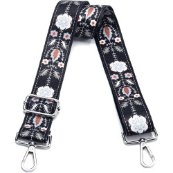 Wide Purse Strap Adjustable Replacement Crossbody Bag Strap Silver Hardware Shoulder Straps