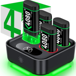 Charger for Xbox One Controller Battery Pack with 4x4080mWh USB C Xbox Rechargeable Battery Pack Series X|S, One S/One X/Elite Controller Charger Station Accessories 1700mAh