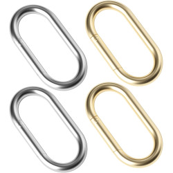 4Pcs Gold KeyChain Clip & Spring O Ring - Purse & Carabiner Clip for Keys, Bag, Handbag, Crafts - 1.97"x0.98" - Gold & Silver