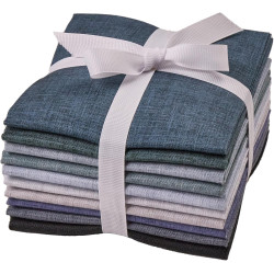 Craftido - 11 Options Solids with Tweed Tonals - Assorted Color Cotton Quilting Fabric Bundles 10pcs Fat Quarters 18"x21" - Medium Weight 5.2oz - for Quilting, Sewing and Crafts - Monochrome