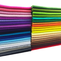 flic-flac 42pcs1.4mm Thick Soft Felt Fabric Sheet Assorted Color Felt Pack DIY Craft Sewing Squares Nonwoven Patchwork (30cm * 30cm)