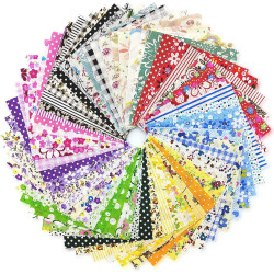 120 Pcs 4'' x 4'' Cotton Craft Fabric Squares, DIY Sewing Quilting Scrapbooking Bundle